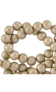 Opaque glass beads 4mm Champagne grey metallic